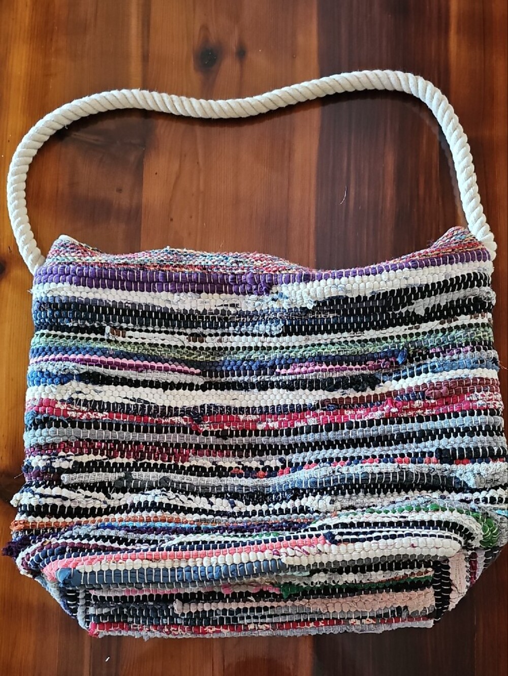 Multicolor Rug Rag Shoulder Bag - Picture 5 of 9